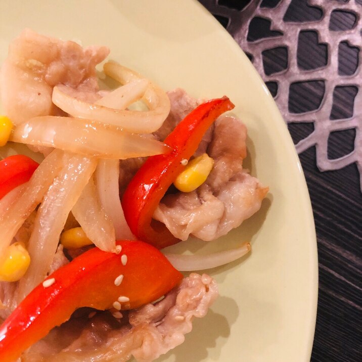 子供が大好き 豚肉とパプリカとコーンの甘辛炒め レシピ 作り方 By Ma Ma Yu Mi 楽天レシピ